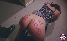 Sticky Warm Cum from Dangerous Burglar Into Tight Pussy Of Scared Girl
